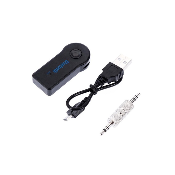 Adaptor Bluetooth auto, 10062, MiniJack 3.5 mm, Microfon incorporat, Negru