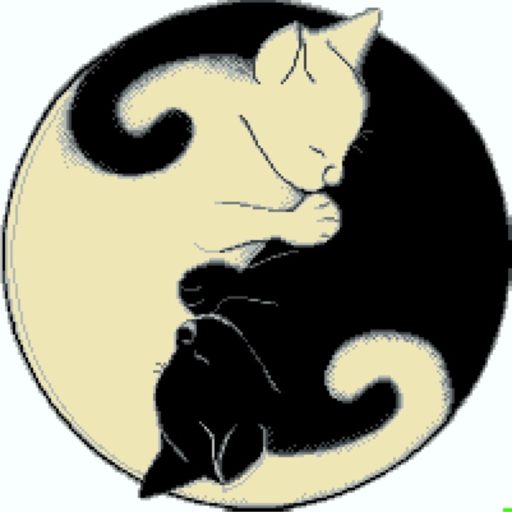 Pisici * Lumina si umbra - kit goblen cu diagrama alb negru si panza atipica Zweigart