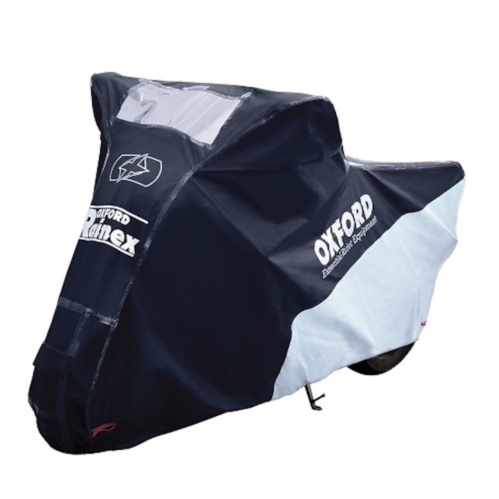 Husa-prelata protectie impermeabila motocicleta RAINEX negru / argintiu XL