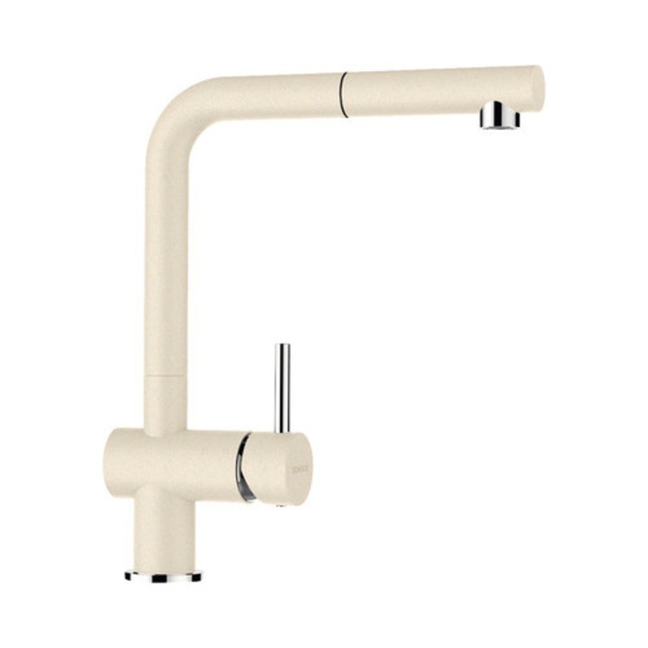 Смесител за кухня с изтеглящ се душ Epos, висок кран, керамичен патрон, Crystalite Moonstone