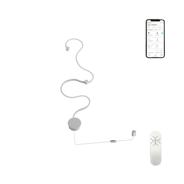 Lustra smart Neo Caravana, Immax, Metal/Plastic, 35 W, 120x30 cm, Alb