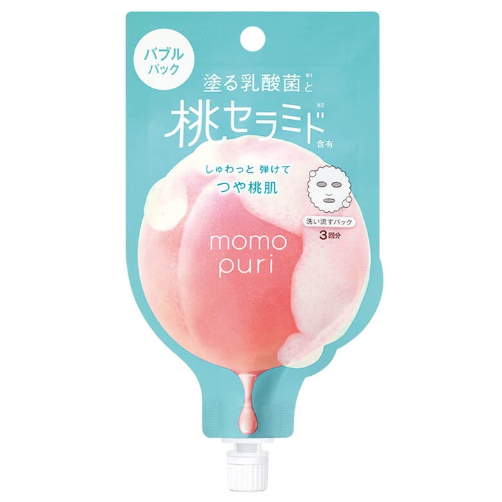 Masca de fata, Momo Puri, Peach Fresh Bubble Rinse, 20g