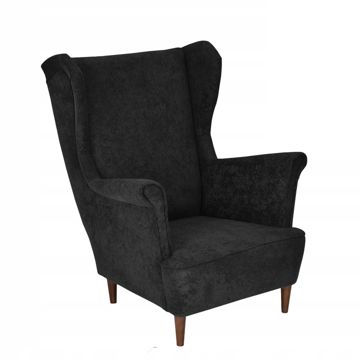 Fix Max skandináv bársony kárpitozott fotel nappaliba fekete 104x84x92