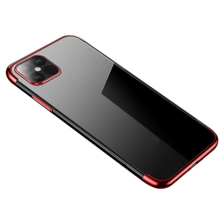 Case Clear Color гел кейс кейс с метална рамка Xiaomi Redmi Note 11S / Note 11 червен