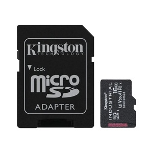 Card de memorie Kingston Industrial microSD, 16GB, UHS-U3, Clasa 10, 100MB/s + adaptor SD