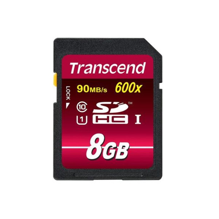Transcend SDHC карта с памет, 8GB, UHS-I U1, 600x, Class 10