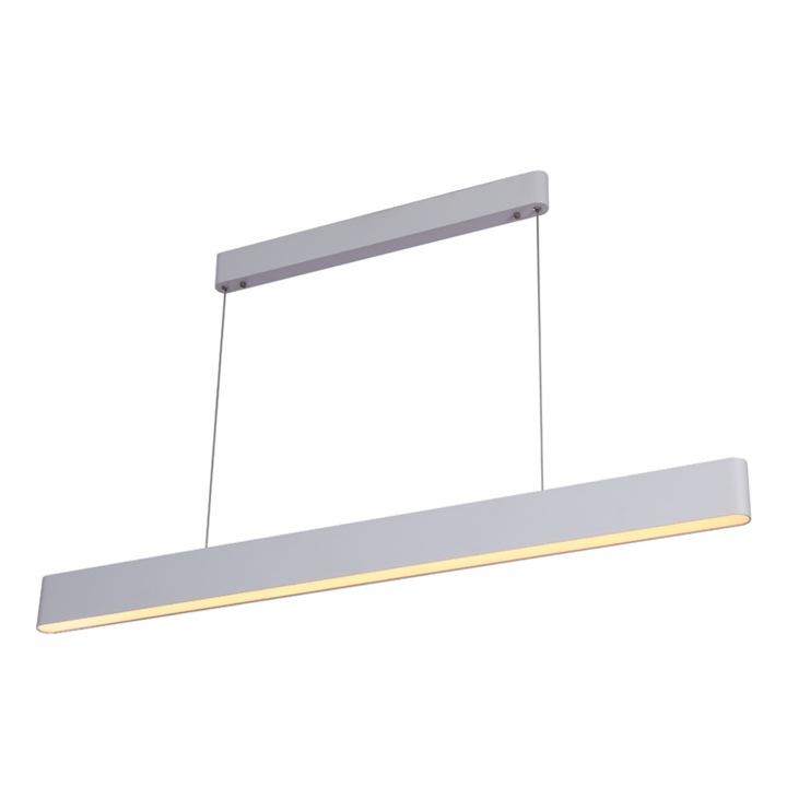 Plafoniera inteligenta Neo Milano, Immax, LED, Metal/Plastic, Zigbee 3.0, 120 cm, Argintiu
