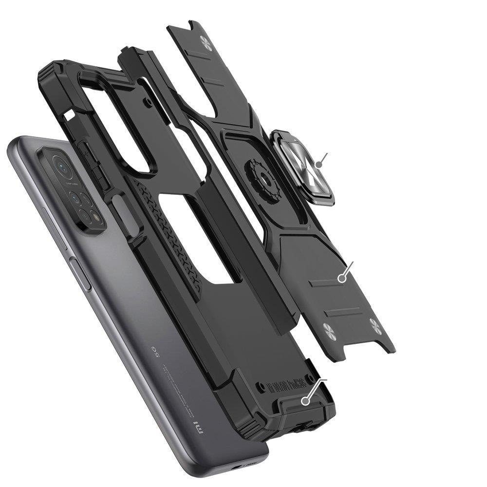 Husa cu suport inel Wozinsky, pentru Mi Poco M4 Pro/Redmi Note 11/11T/11S, TPU, Negru