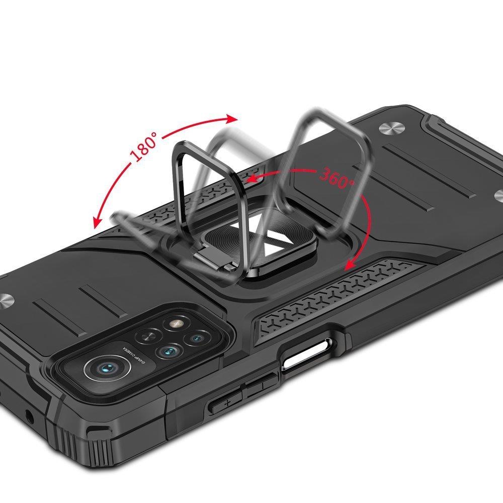 Husa cu suport inel Wozinsky, pentru Mi Poco M4 Pro/Redmi Note 11/11T/11S, TPU, Negru
