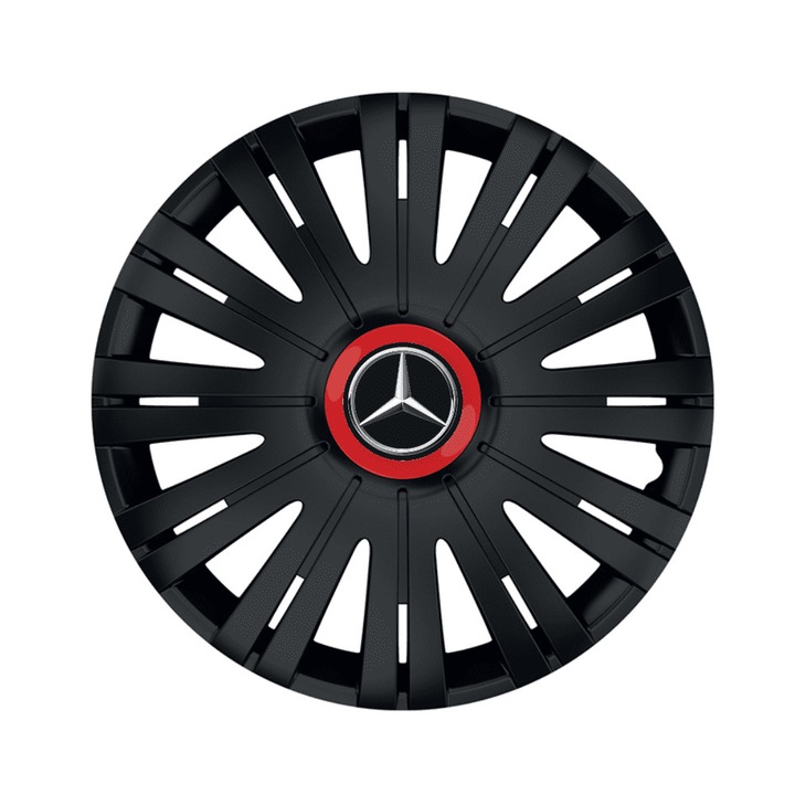 Комплект от 4 черни капачки за джанти с Active Red Ring R16 за автомобилната гама Mercedes-Benz