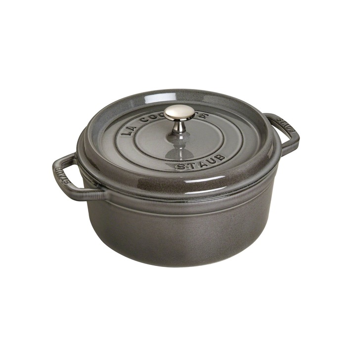 Чугунена тенджера Cocotte, 24 см/3,8 л, графитено сиво - Staub