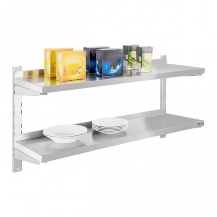 Raft dublu, Royal Catering, Otel inoxidabil, 120 x 30 cm, Argintiu