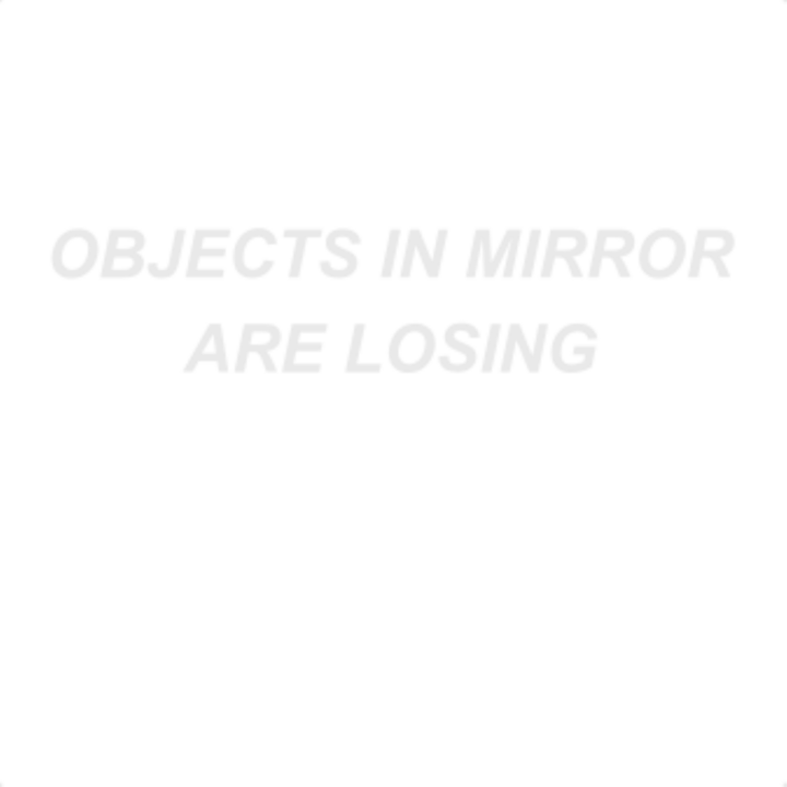 Sticker decorativ perete, auto si geam, Objects in mirror are losing, Alb, 19 cm