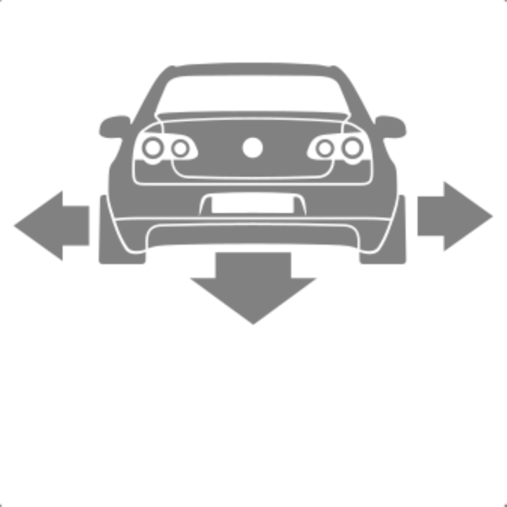 Sticker decorativ perete, auto si geam, Passat spate, Gri, 25 cm