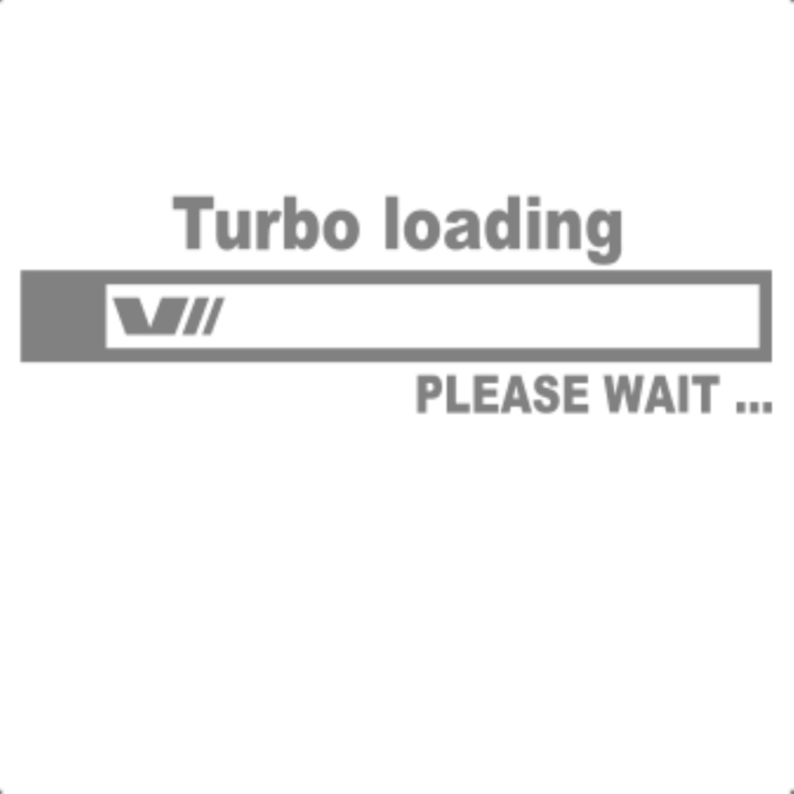 Sticker decorativ perete, auto si geam, Turbo loading, Gri, 19 cm