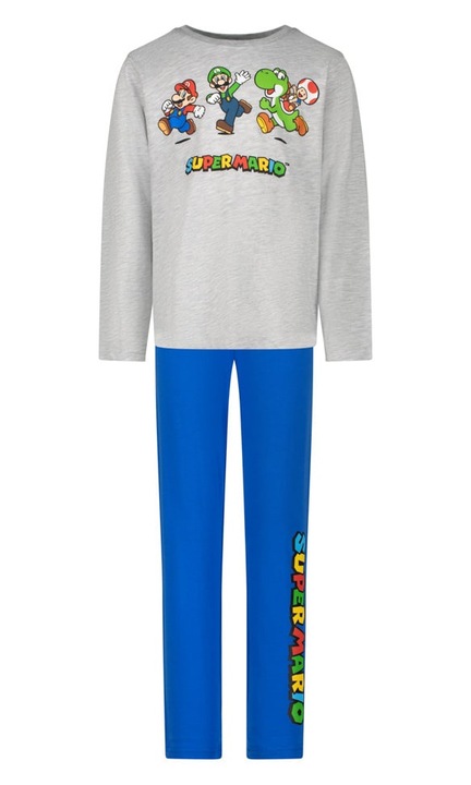 Детска пижама Super Mario Trio Grey, Многоцветен