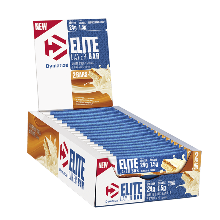 Batoane proteice Dymatize Elite Layer Bar White Choc Vanilla & Caramel, 18 x 60 g