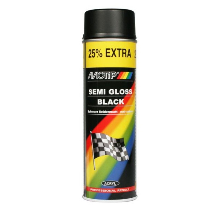 Spray Vopsea Semi Lucios Motip, Negru, 500ml