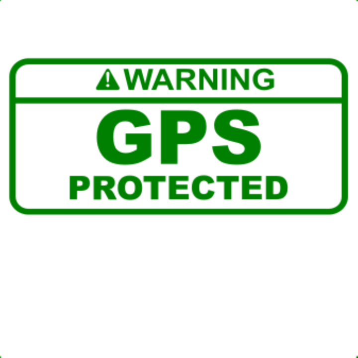 Sticker decorativ perete, auto si geam, Gps protected, Verde, 19 cm