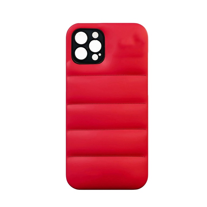 Husa Soft Puffer Silicone Compatibila cu Apple iPhone 13 Pro, din silicon TPU flexibil, Rosu