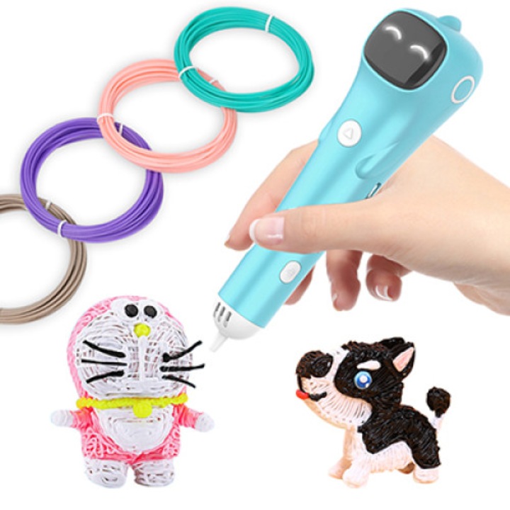 3D писалка, модел 2022, 1,75 mm филамент, включен USB, син