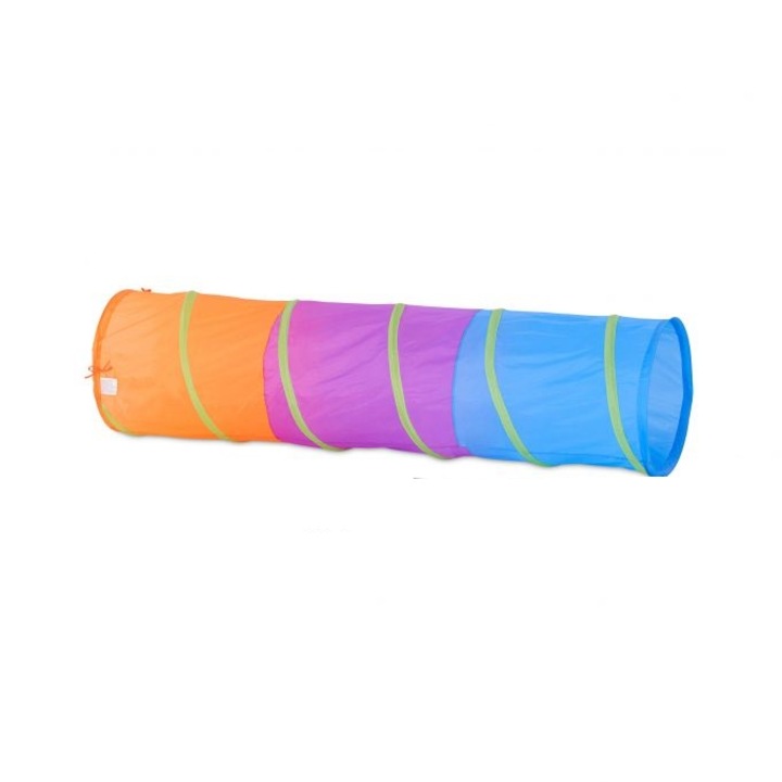 Cort tip tub pentru copii, Relaxdays, Pop UP, poliester, multicolor, 170x45x45 cm