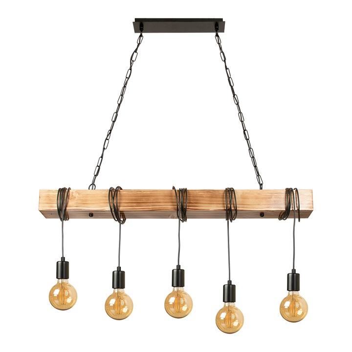 Пендел Lightstyle Крафт, 5xЕ27, Рустик/Черен