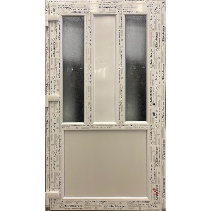 Usa de intrare (interior/exterior), Termopan/PVC, U model 2 sticle, culoare Alb, dimensiune 100x190