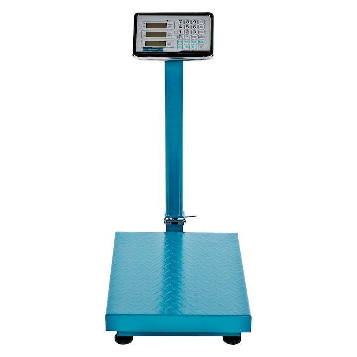 Cantar electronic Wertcraft cu brat rabatabil 350 Kg cu acumulator, afisaj digital, platforma din metal