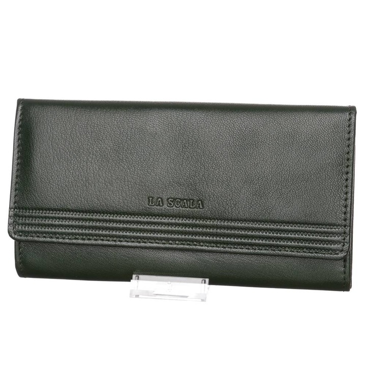 Portofel de dama din piele verde La Scala #8406