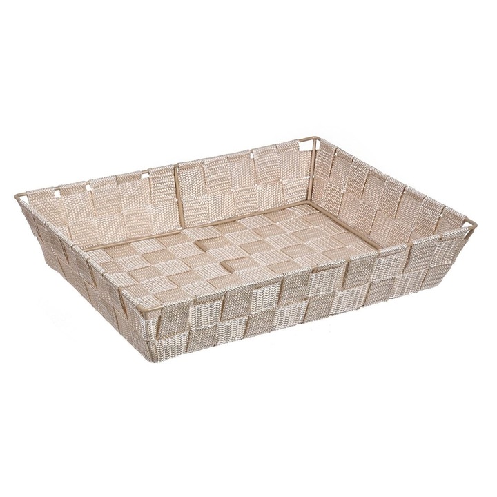 Tárolókosár, Bézs, 32x25x6,5cm
