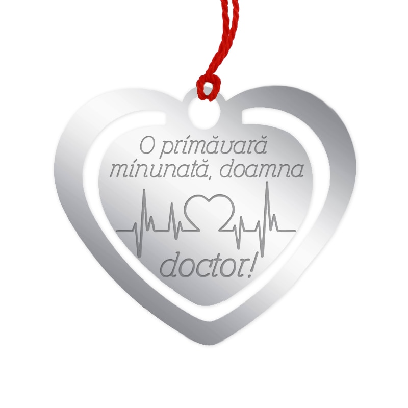 Martisor Semn de Carte Inox Inima Argintie Primavara minunata Doctor ...