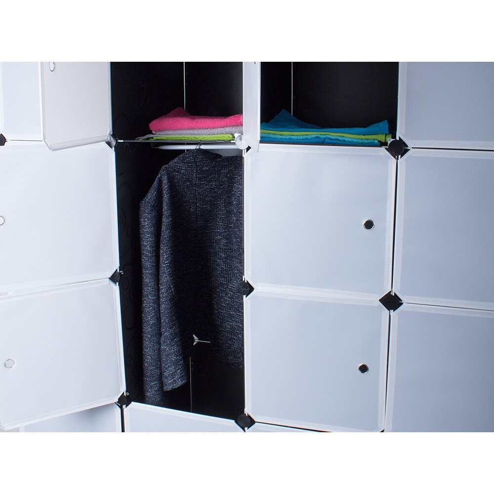 Dulap modular, Plastic, 180x180x46.5 cm, Negru/Alb - eMAG.ro