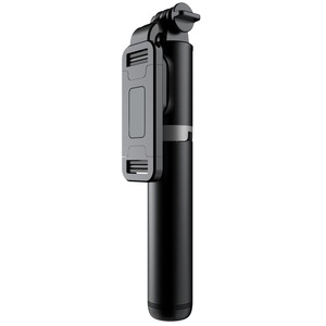 Selfie Stick 3 in 1, Vaxiuja, Bluetooth, telecomanda detasabila, Telescopic, 101cm, unghi de inclinare reglabil si rotire la 360°, Trepied, Suport pentru telefon, Negru