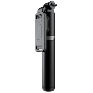 Selfie Stick 3 in 1, Vaxiuja, Bluetooth, telecomanda detasabila, Telescopic, 101cm, unghi de inclinare reglabil si rotire la 360°, Trepied, Suport pentru telefon, Negru