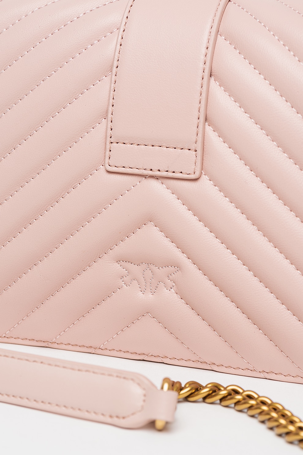 Pinko, Geanta crossbody matlasata din piele Love One Classic, Roz