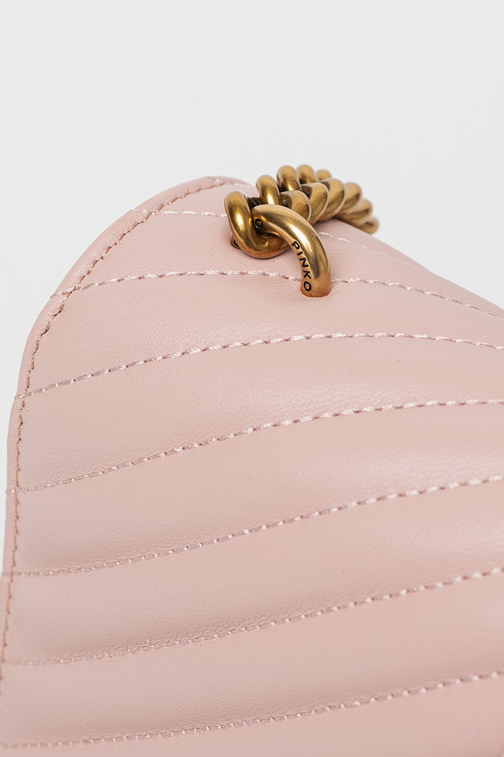 Pinko, Geanta crossbody matlasata din piele Love One Classic, Roz