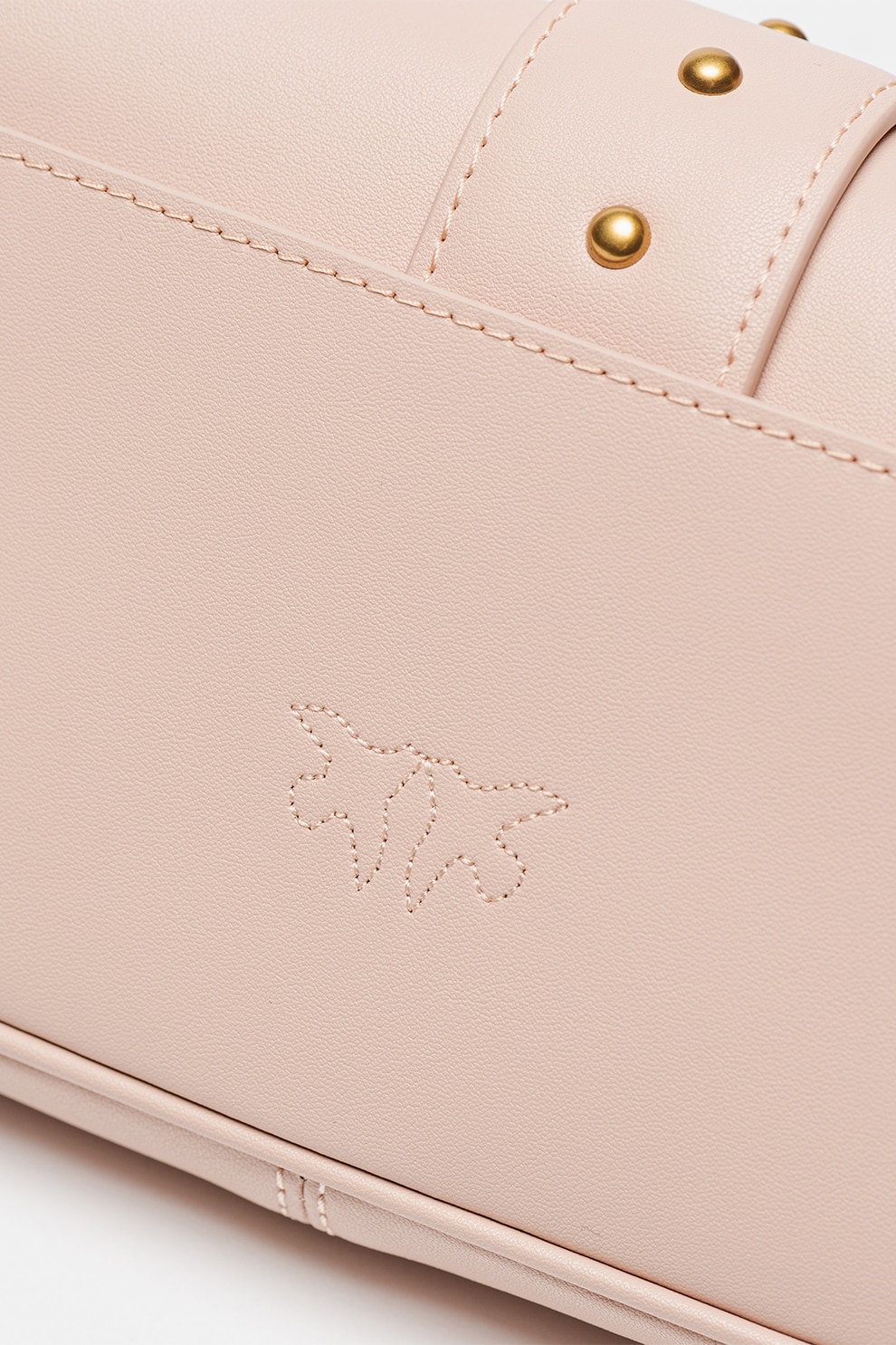 Pinko, Geanta crossbody de piele cu clapa Love One, Roz prafuit eMAG.ro