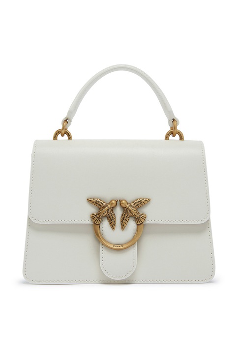 Pinko, Love One fedőlapos bőr válltáska, Fehér