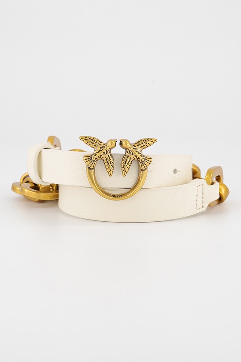 Колан тип верижка Pinko, Кожа, 89, Кремав