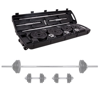 Set Gantere si Haltere cu Valiza inSPORTline 50 kg Set Gantere si Haltere cu Valiza inSPORTline 50 kg