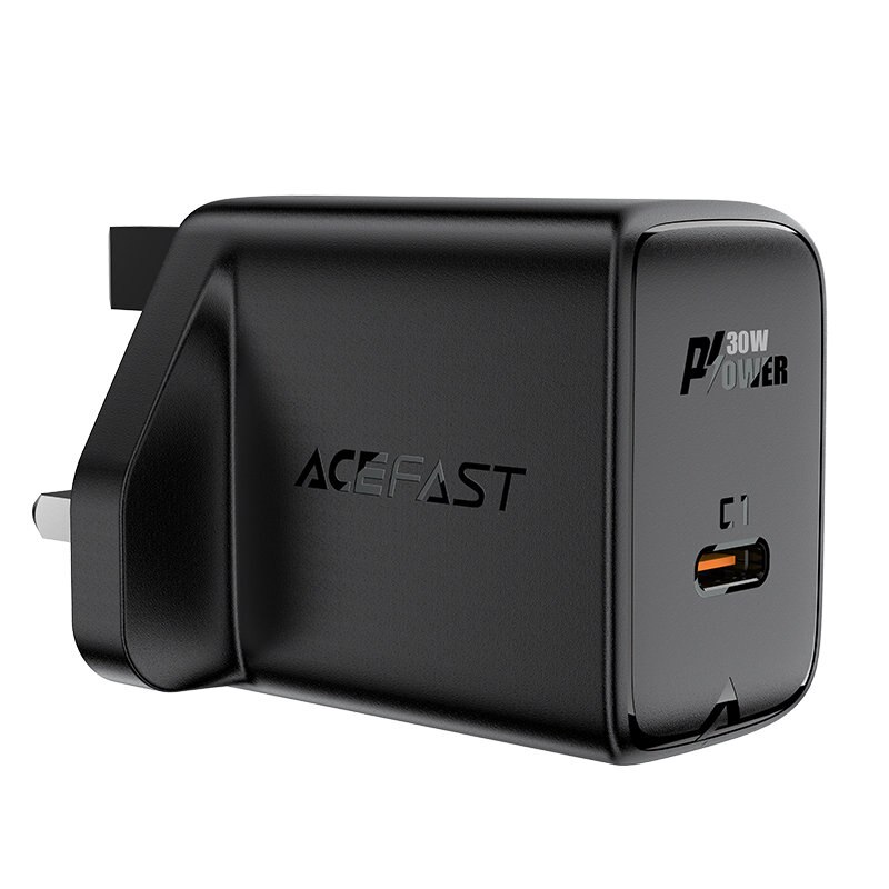Зарядно устройство Acefast, GaN, UK plug, USB-C, 30W, PPS, Q3 3.0, AFC ...