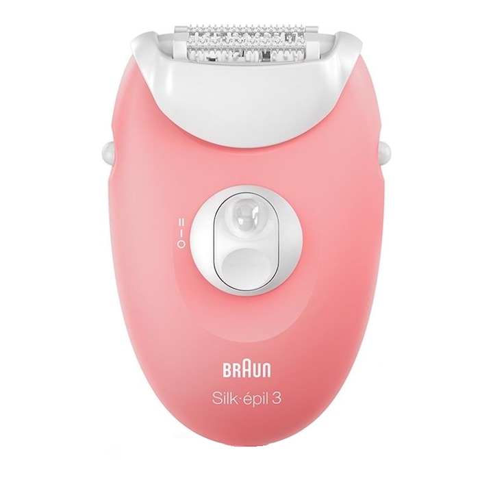 Epilator Braun Silk-épil 3, 3-430, 20 pensete, 2 viteze, Roz