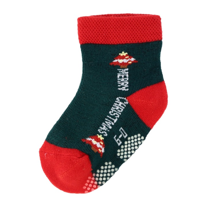Комплект от 2 части, Детски чорапи, Коледни, Безшевни, Неплъзгащи се, 95% памук, NO3013, 22-24 EU, Многоцветни