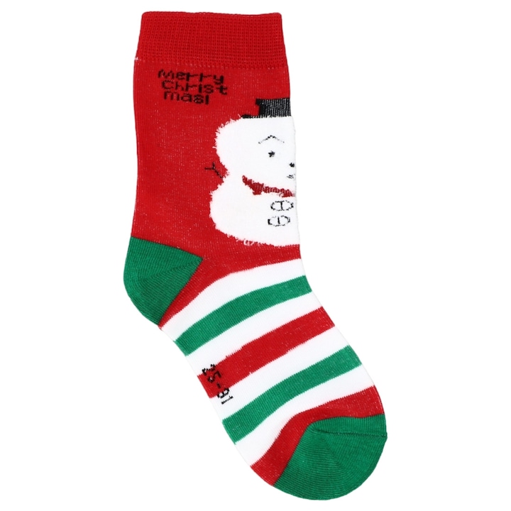 Детски чорапи, Коледа, 95% ангорска вълна, Безшевни, NO54665, 5-6 години, Многоцветни