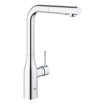 Baterie de bucatarie Grohe Accent 30432000, inalta, tip L, dus extractabil, 2 functii, crom