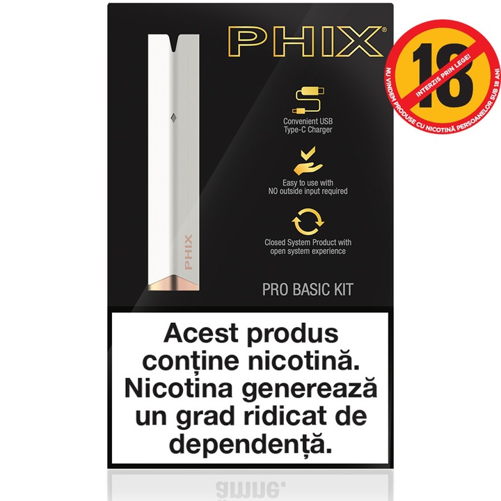 Tigara Electronica Phix Basic Pro Kit White Rose Gold