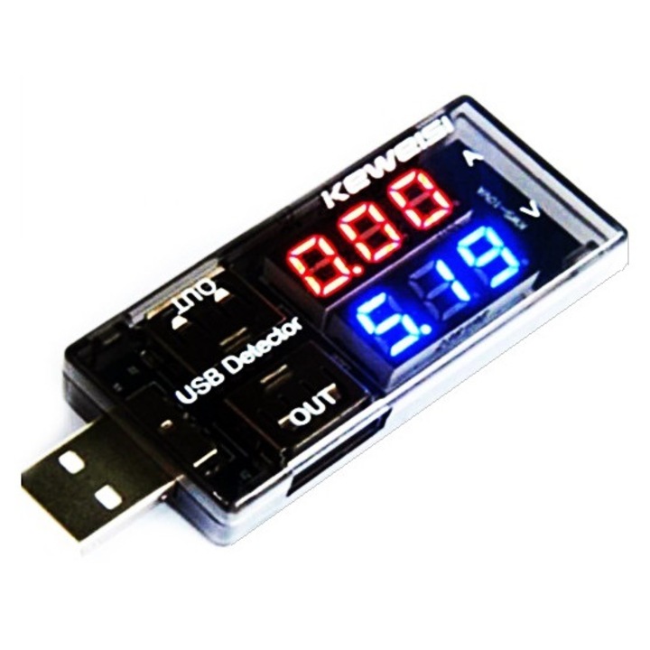 Usb teszter. Feszültség, áram mérő. Tápfeszültség elosztó, (pl. telefon) töltés ellenőrző )