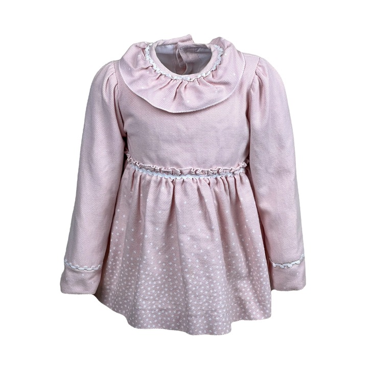 Rochie din bumbac cu stelute 612, Roz