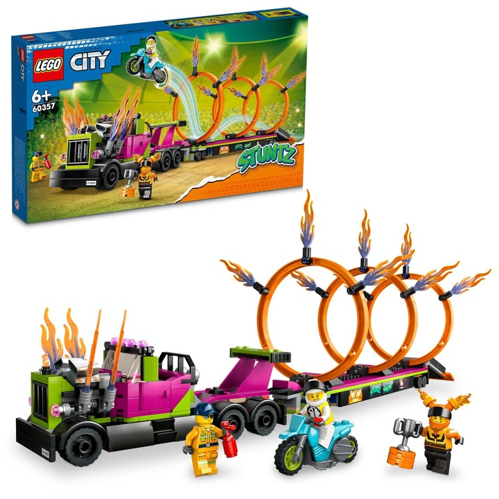 LEGO® City - Stunt Truck and Ring of Fire Challenge 60357, 479 части